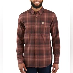Carhartt Men's Rugged Flex Hamilton Plaid Buttun Down Flannel Shirt. M